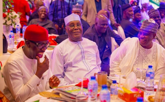 PHOTOS: Atiku attends PDP’s reception for new, returning governors