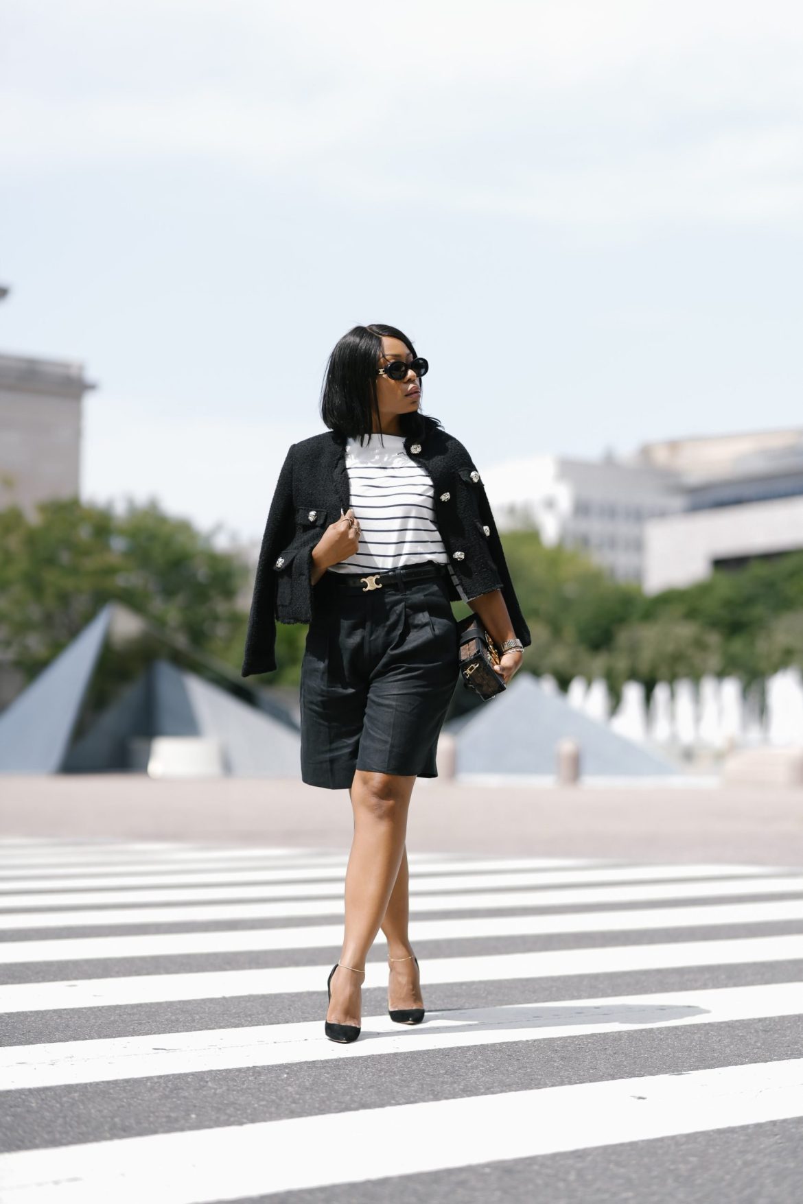 How to Style Long Shorts For Work This Spring